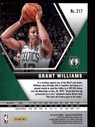 Miniatura 2 de 2019-20 Panini Mosaic #217 Grant Williams Boston Celtics NBA Basketball Card (RC - Rookie Card) NM-MT