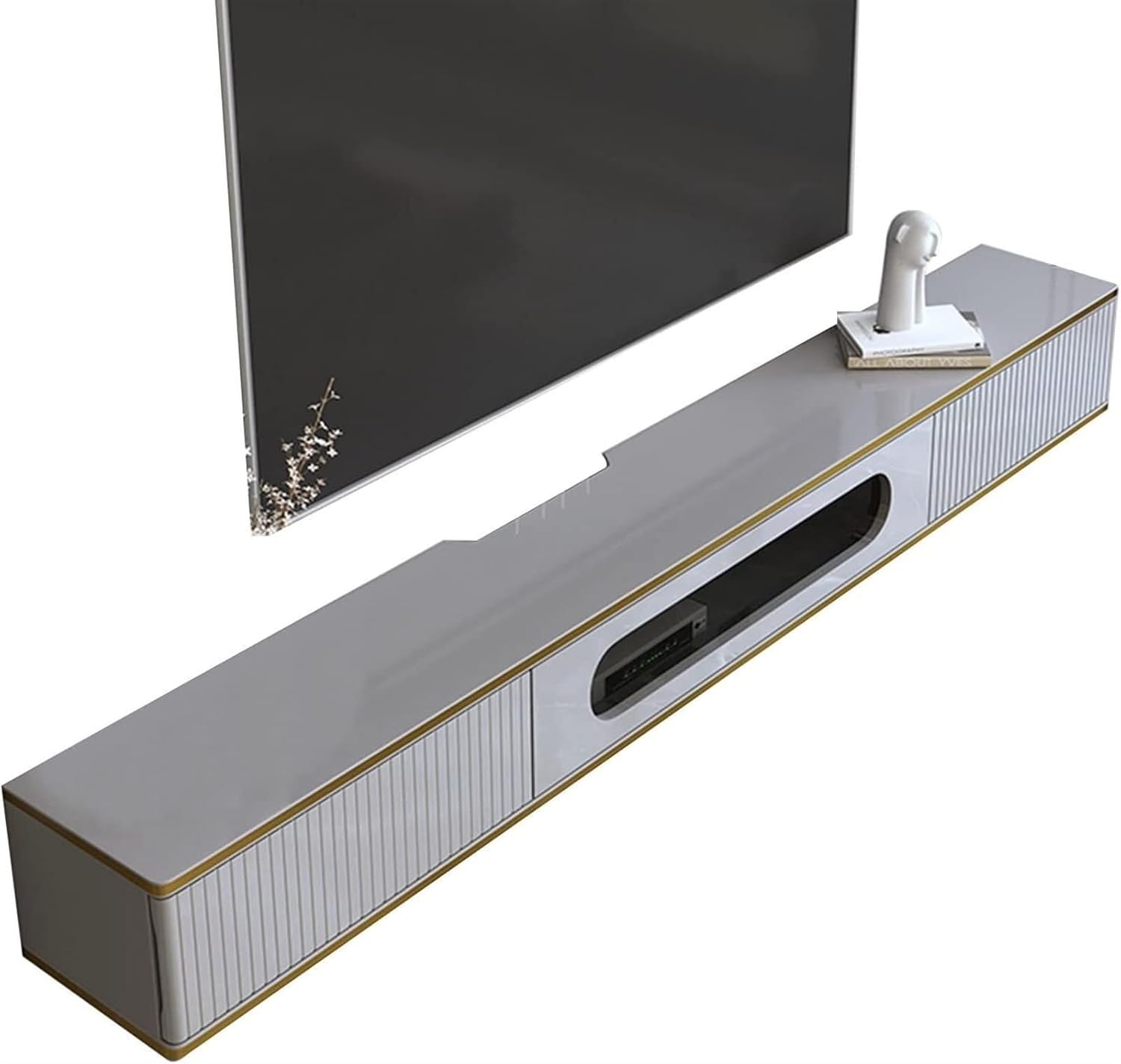 Wall Mounted TV Stand Floating Media Console Storage Shelf for