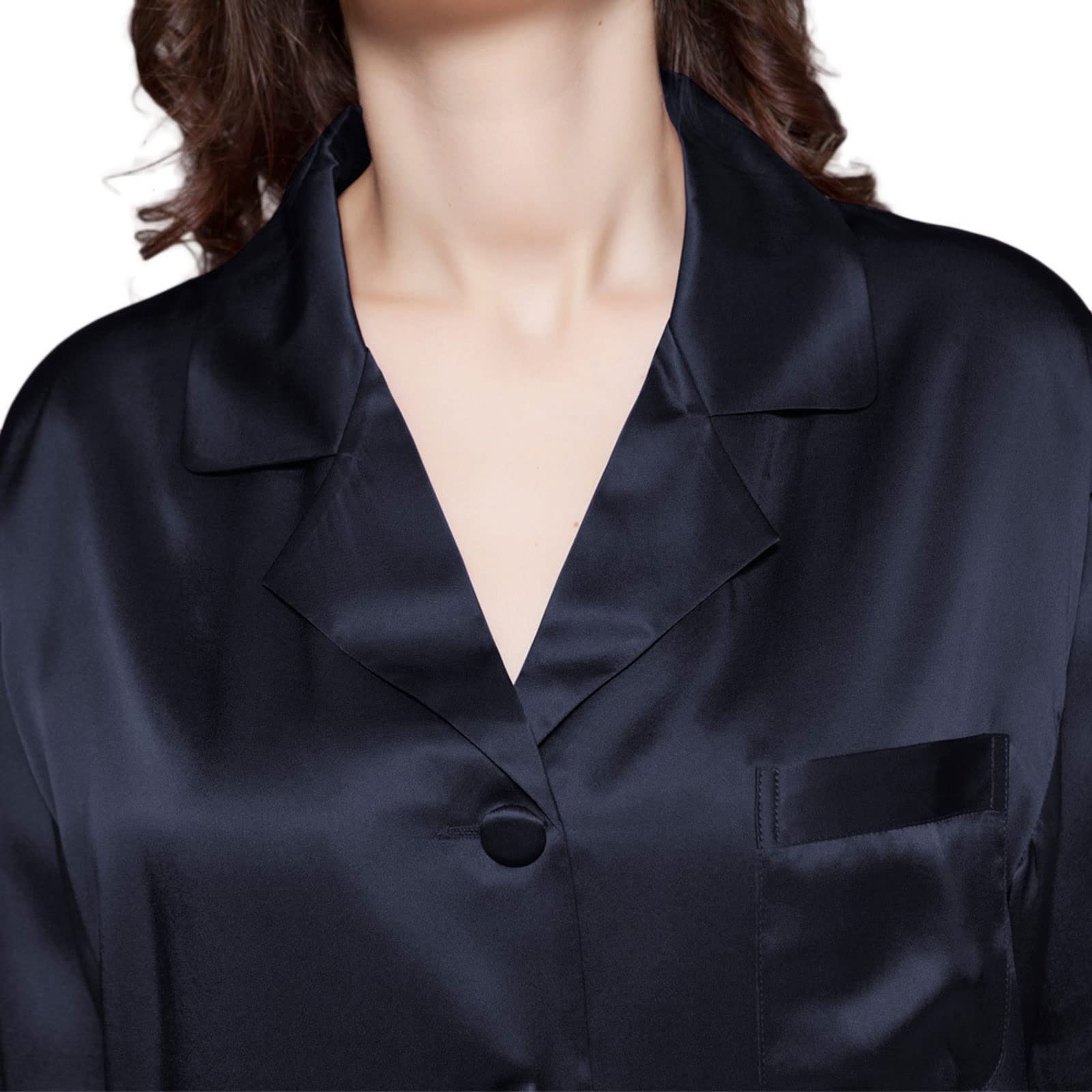 Set Pigiama da Donna, Set da Notte in Seta da Donna, Puro, da Donna, di Lusso, Naturale, a Tutta Lunghezza