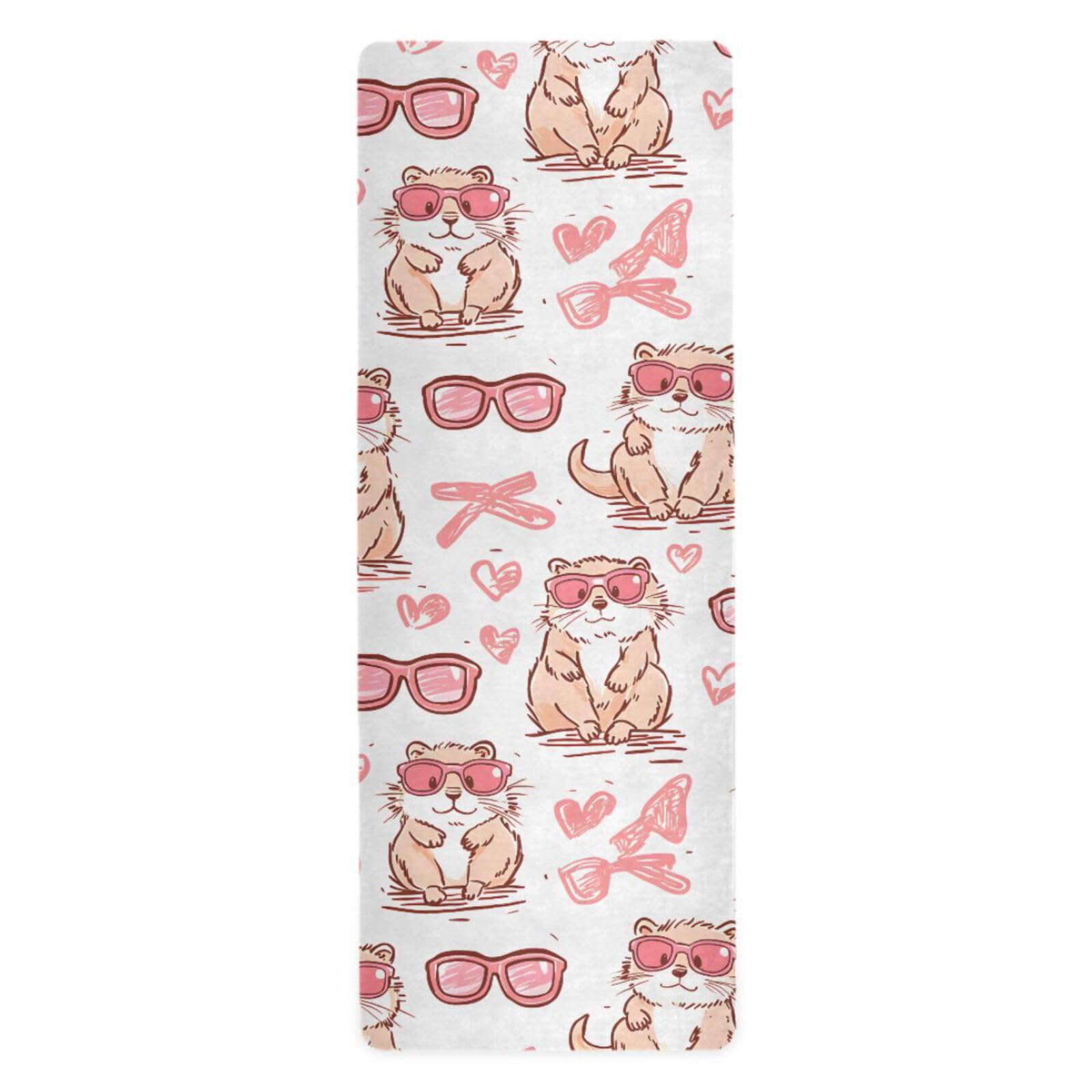 Otter Pattern (5) Yoga Mat Non Slip Thick Kids Eco Friendly Rubber Workout Foldable Yoga Mat Women Exercise