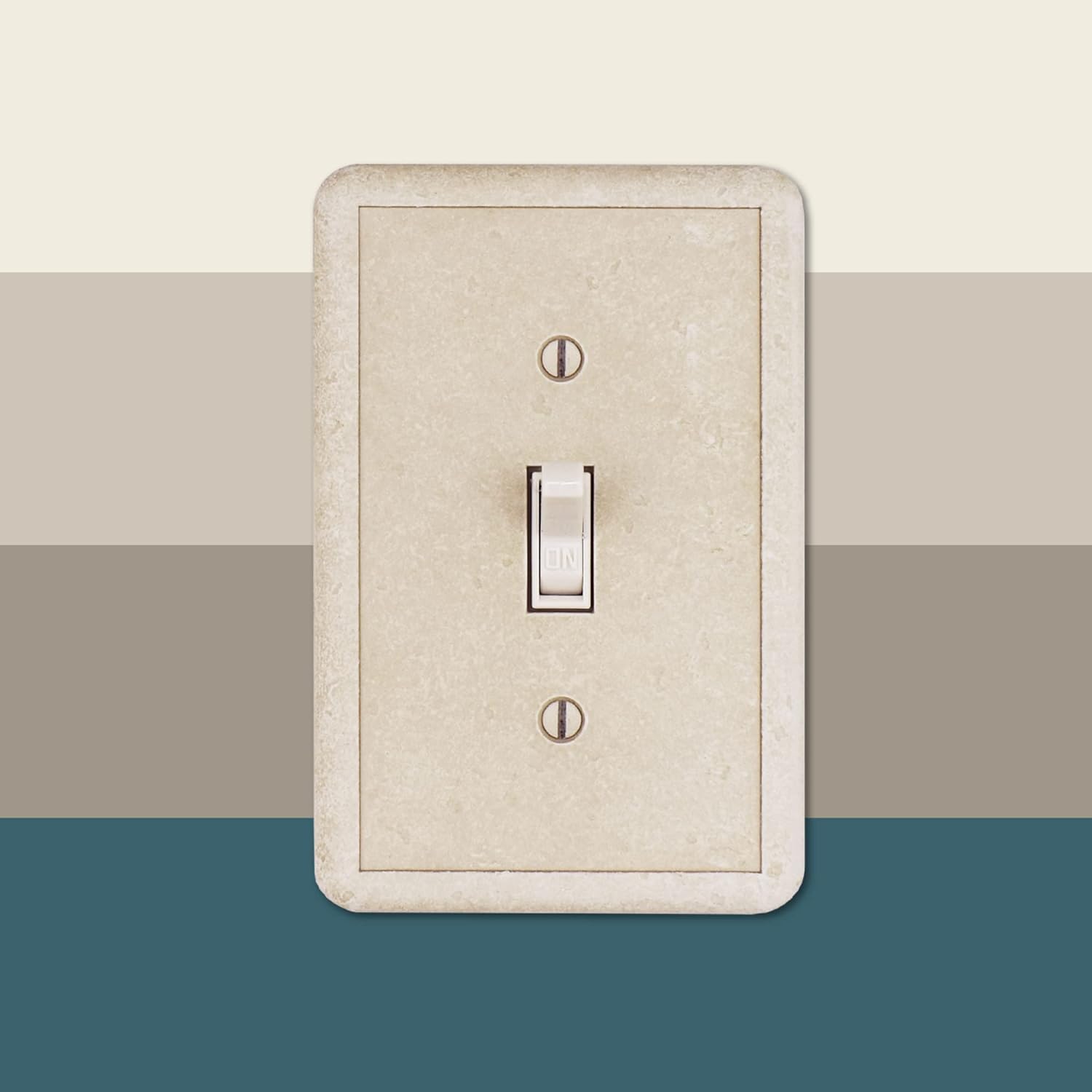 Questech Light Switch Cover, Single Toggle Wall Plate for Electrical Outlets, 1-Gang Single Switch Plates Standard Size Receptacle Cover, Decorative Tumbled Texture, Sand