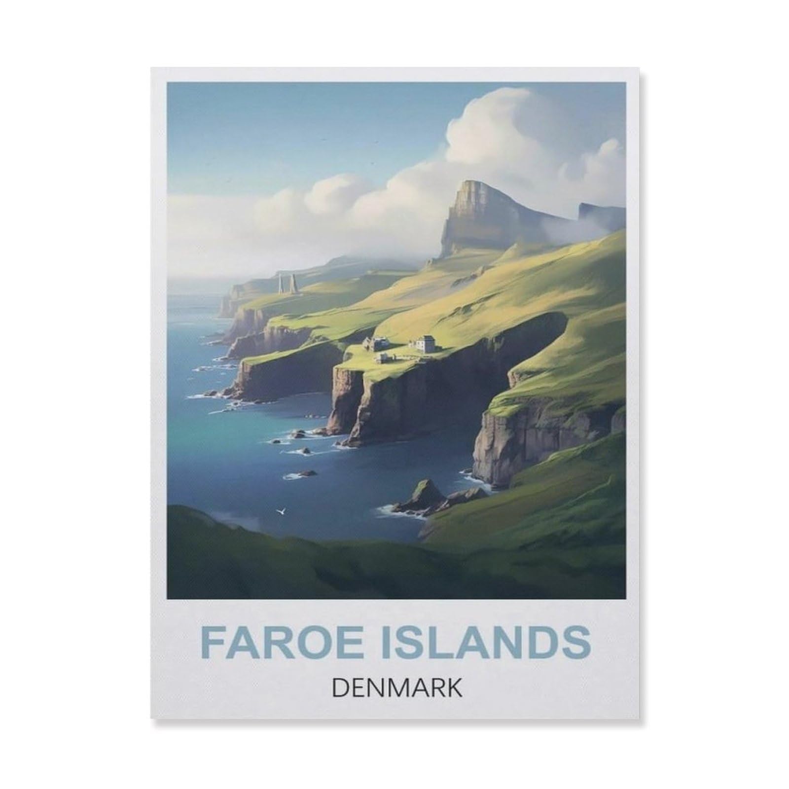 Vintage Metal Tin Sign，Faroe Islands Denmark(15x30cm）