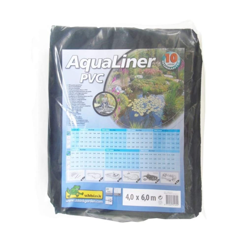 ALTADEX Ubbink 1331169 Lámina para Estaques Cortada en Rectángulo de 6 x 4 m, Liner 0,5 mm de Grosor, Negro