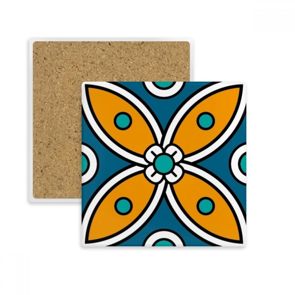 Coaster Tasse Porte de Pierre Absorbent carré Fleur Motif