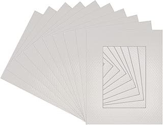 Pack of TEN 16x20 Mats Bevel Cut for 12x17 Photos - Acid Free Golf Ball Texture Precut Matboards For Pictures, Photos, Framing - 4-ply Thickness