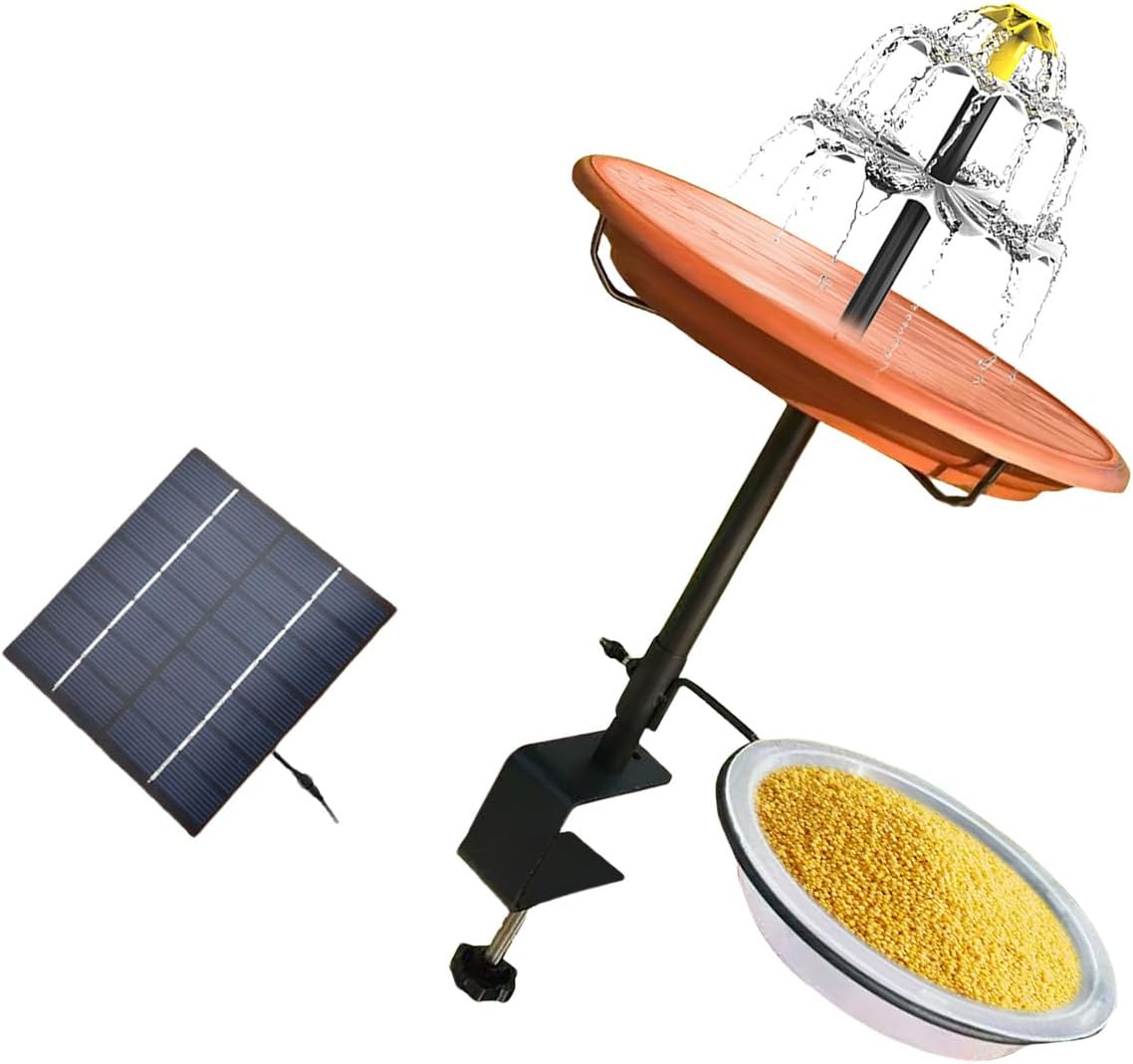 ABS Metal 160L/H Flows Bird Bath Fountain Solar Operated Water Feature For Outdoor Bird Watching Enthusiasts Solar Bath Fountain