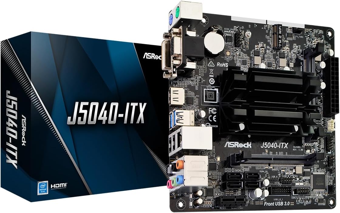 ASRock J5040-ITX Intel Quad-Core Processor J5040 Chipset Mini-ITX Motherboard