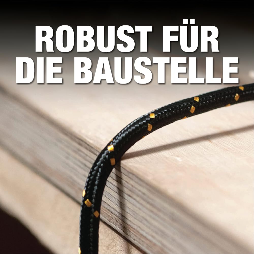 DEWALT Heavy Duty 2er-Pack USB-C zu Lightning Kabel 1,2 m, Apple MFi Zertifiziertes iPhone Schnellladekabel, Kompatibel mit iPhone 14/13/12/11/Pro Max/XR/XS/8