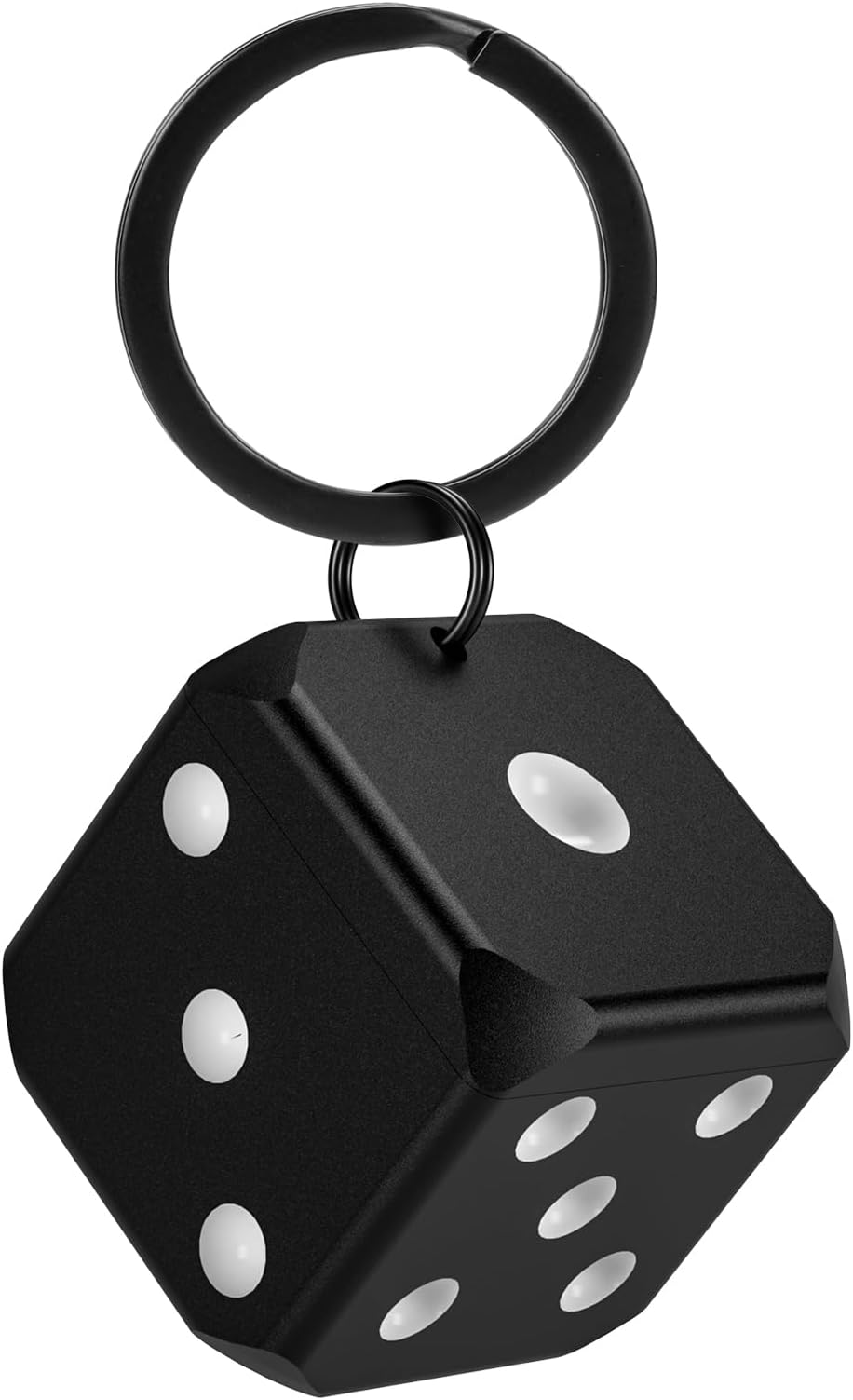 Aufew Mini Pill Case, Travel-Friendly Single Pill Box with Keychain, Portable Aluminum Moisture Proof Pill Holder for Pocket or Purse - Dice Shaped