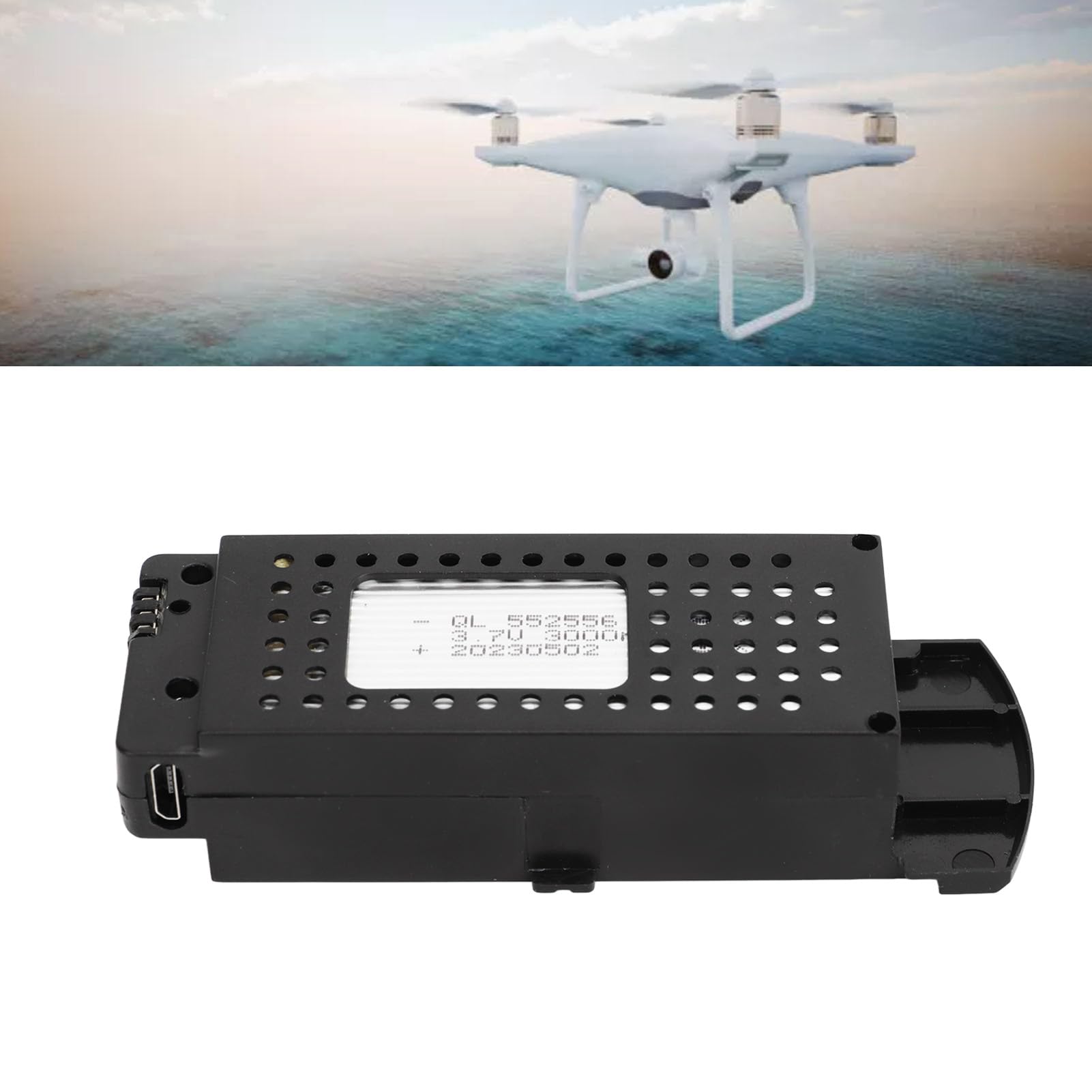 Alomejor Batterie au Lithium pour Drone RC 3.7V 3000mah, avec Contre Les Surcharges, pour Avion télécommandé Pliable S6 G6