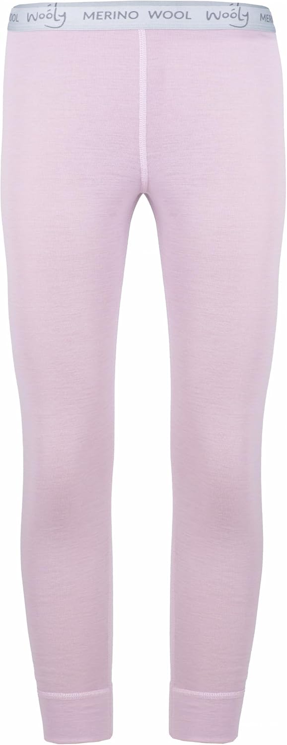 Wooly Unisex Kids 100% Merino Wool Base Layer Set Thermal Underwear Sets for Girls and Boys