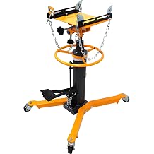 High Lift Transmission Jack, Adjustable 34"-68", 1660 Lbs Capacity, Foot Pedal Operation, Hydraulic Telescopic Design, 360 Swivel Wheels for Car Lift & Garage Use Yellow
