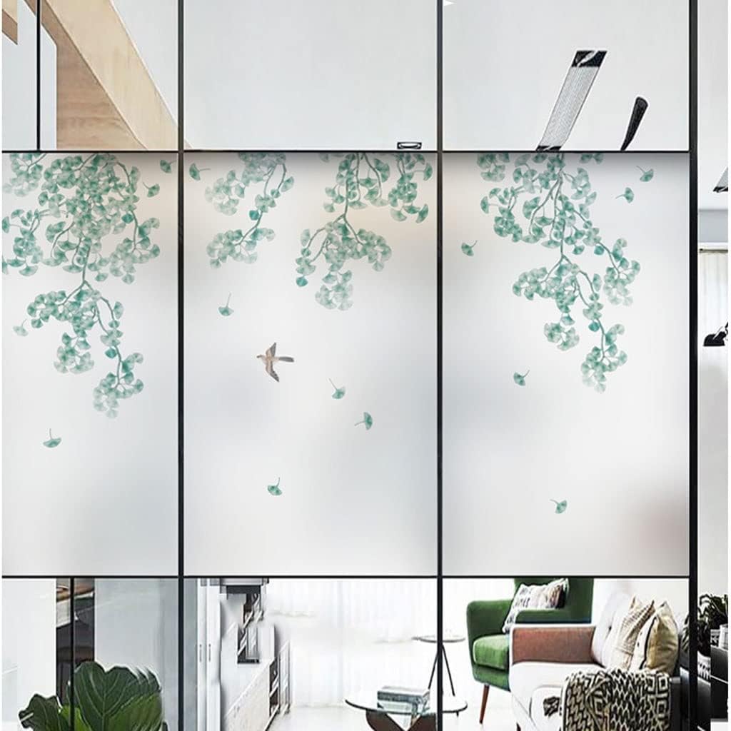 Window Clings Window Privacy Film Plant Decorative Window Film Window Stickers Privacy Glass Film Glass Anti-Ultraviolet Window Stickers Privacy Window Film(B,60 * 100 cm)