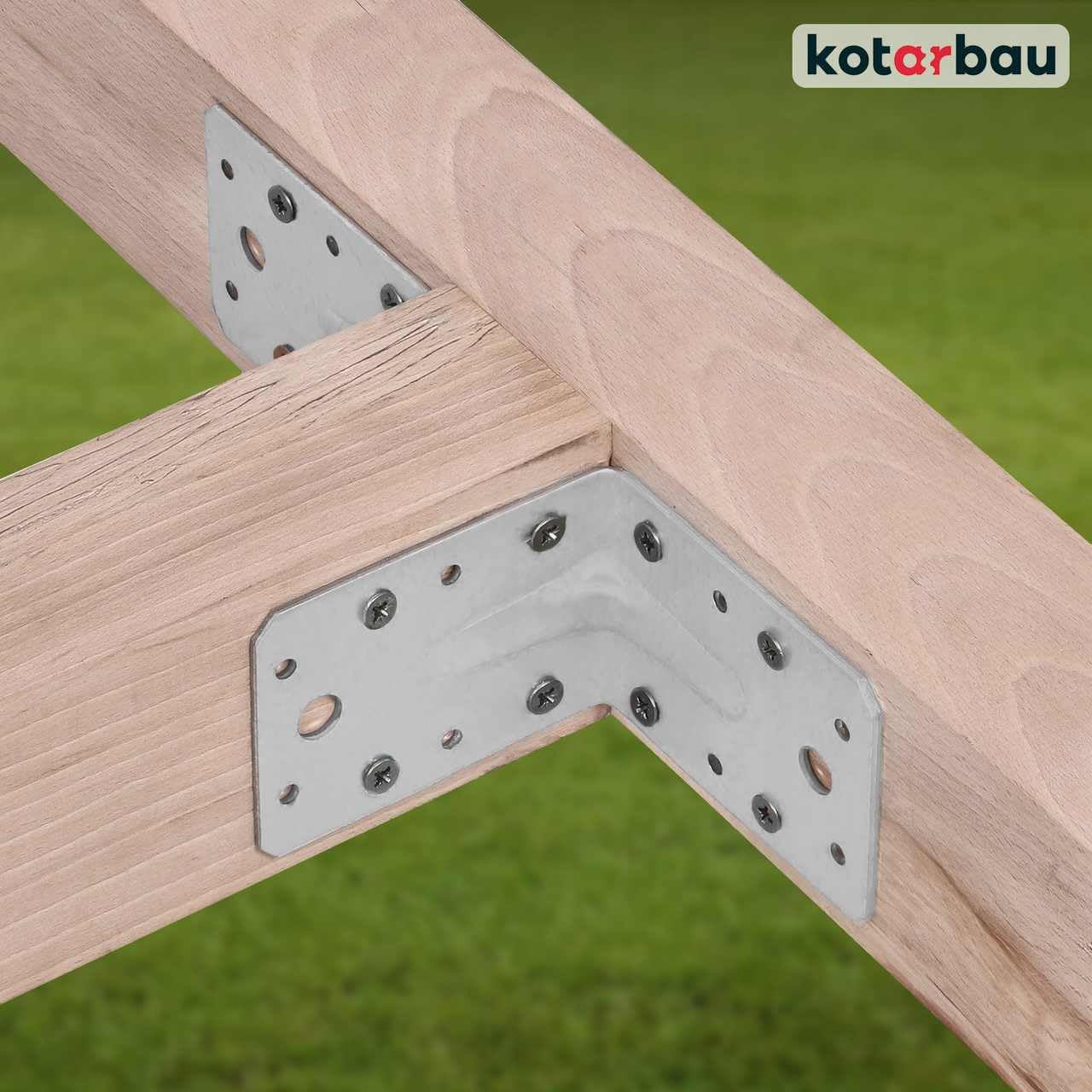 KOTARBAU® 50 Piezas Conectores En Ángulo - Acero Galvanizado - 60 x 60 x 45 mm - Plata - Escuadras Metálicas - 90 Grados - Escuadras Para Madera - Fácil Montaje - Resistente A La Corrosión
