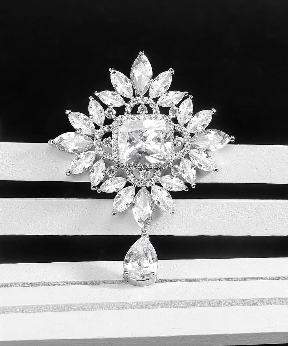 Brooches for Women, Cubic Zirconias Brooch Pins Elegant Fashionable Bouquet Pins Broach Jewelry for Wedding Party Birthday Banquet