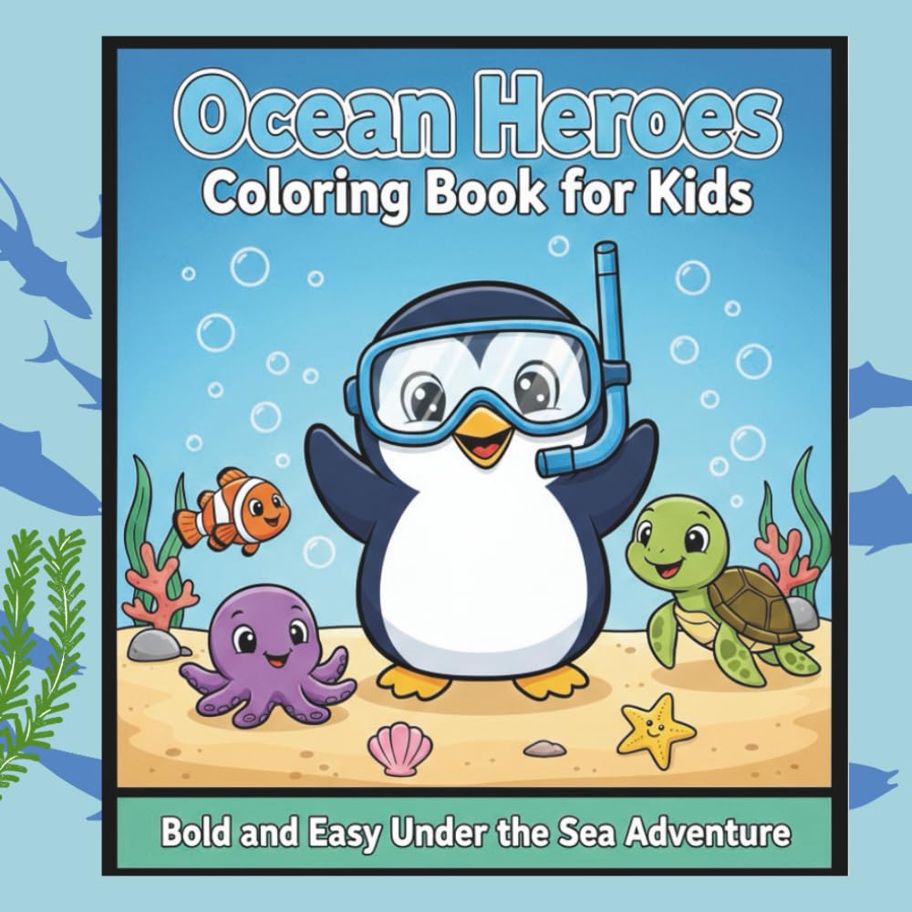 ocean hereos coloring book for kids: bold and easy under the sea advanture