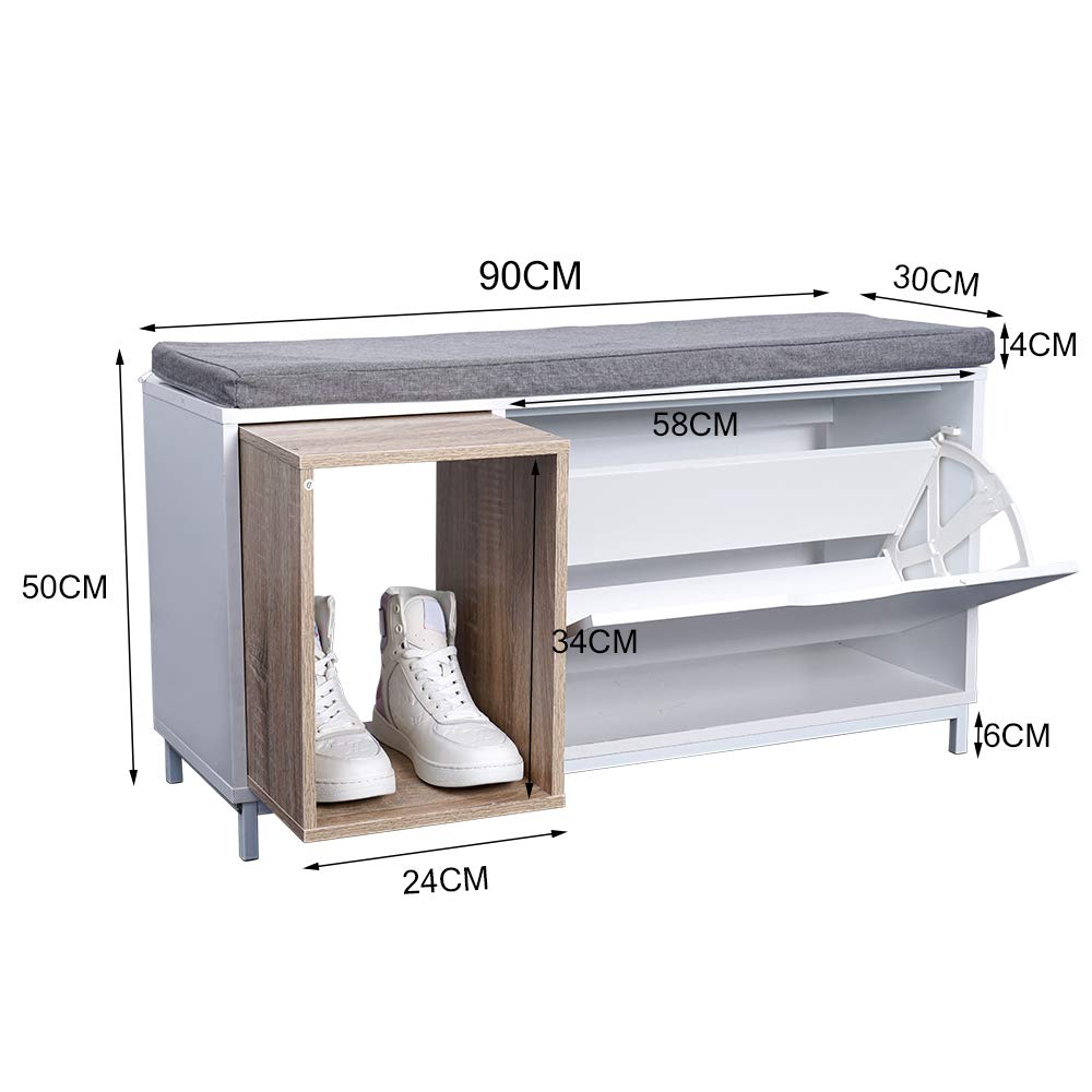 SoBuy Schoenenbank Met Zitvlak - 1 Klep - 60 X 30 X 47 Cm Zwart 689921047 SoBuy Schoenenbank Met Zitvlak - 1 Klep - 60 X 30 X 47 Cm Zwart 689921047