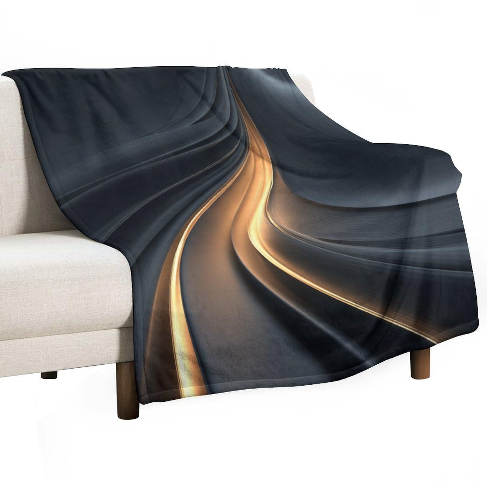 Minimal Luxury Black Flowing Light Metal Surface Anti Pilling Throw Blankets Cozy Durable Blanket for Bedroom Living Rooms Couch Sofa Bed 130x150cm(50x60in)