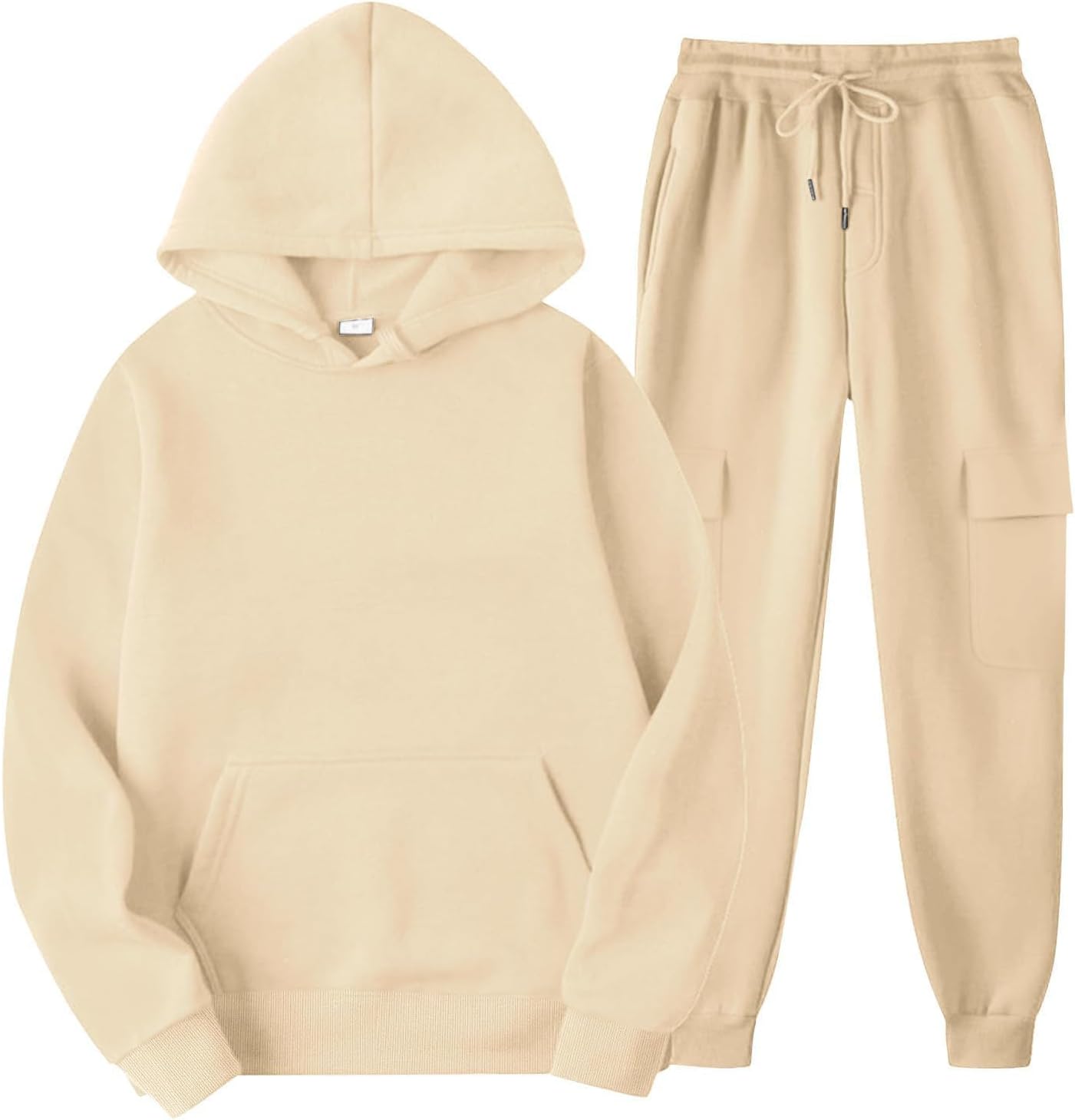 HGps8w Hoodies Tracksuits for Women Casual Solid Pullover Sweatshirt Loose 2 Piece Lounge Sets Jogging Sweatsuits
