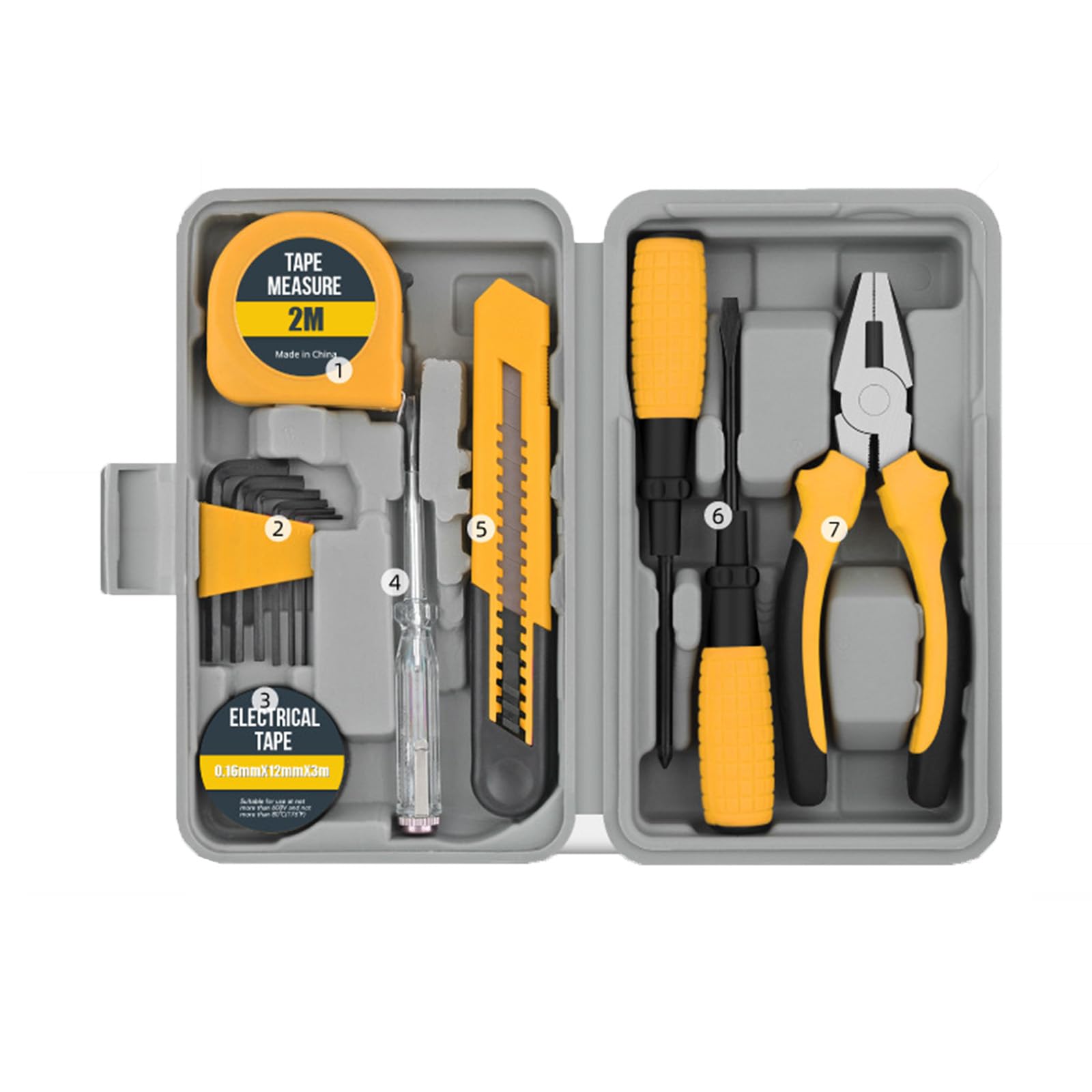 Nityunn Small Home Tool Kit Set, 13 Pieces Portable Hand Tools with Storage Box, Essential Household Tools