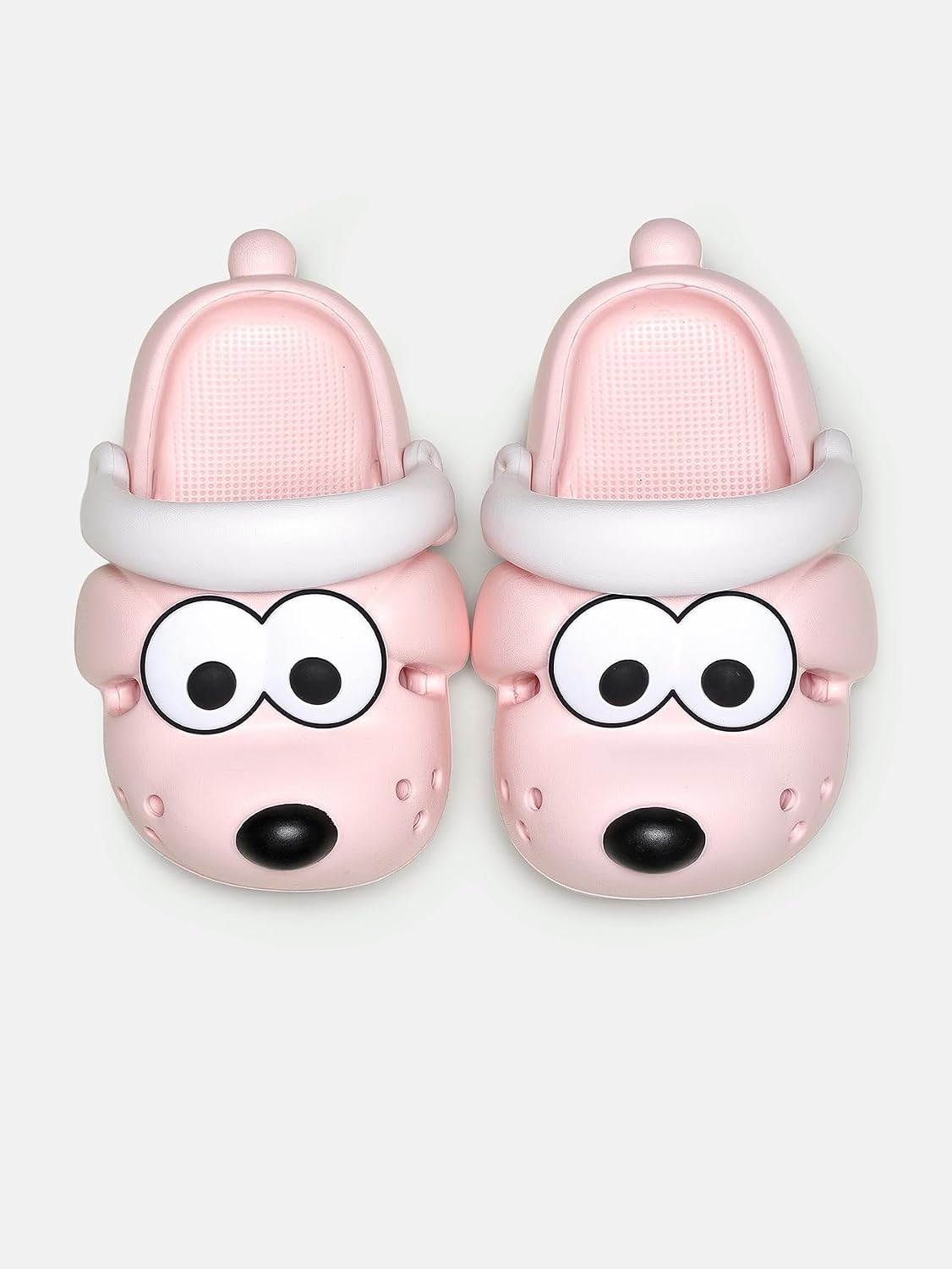 Kids Animal Clogs, Pink and White, Cartoon Design Indoor Slippers with Non-Slip Sole, Lightweight Comfort House Shoes