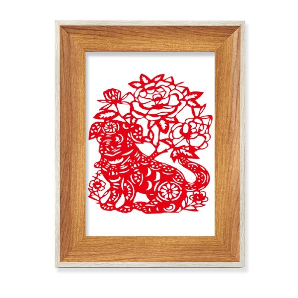 Cadre de Photo en Bois Premium Découpage Chien Art de Bureau Traditionnel