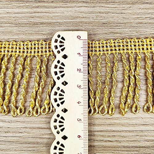10 Yards 4.5Cm/1.8Inch Wide,(Golde-4.5) Sewing Fringe Trim,Fringe Tassel For Skirt Wedding Dress Lamp Shade Decoration(Golden-4.5) #TOP1