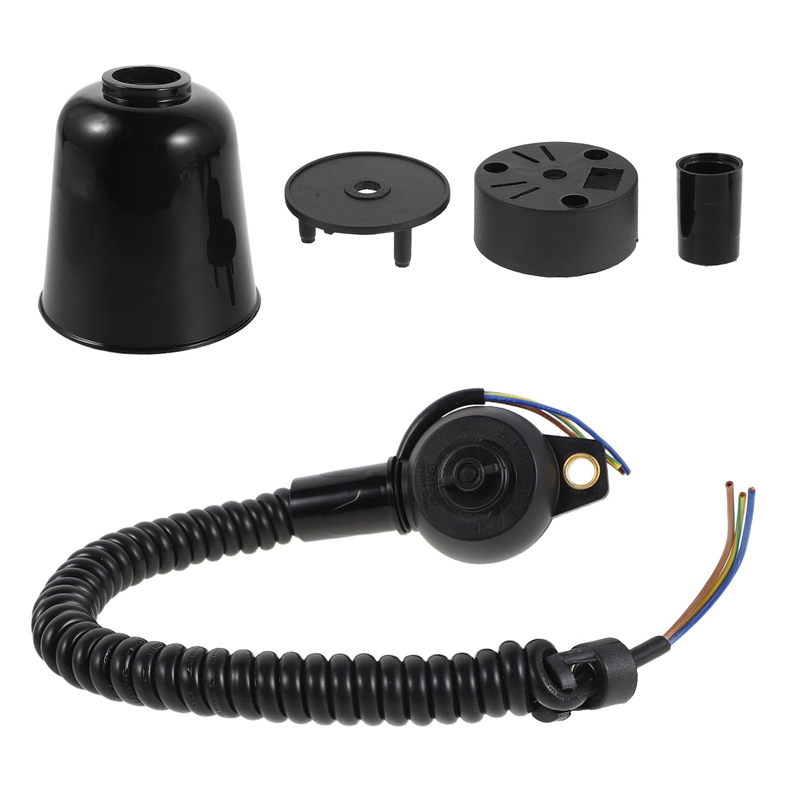 Accesorio Negro Cable Retráctil para E27 Lámpara Colgante | Suspensión Segura, Estructura de Muelle, Metal y Plástico, Cocina y Bar, Resistente al Desgaste y Corrosión