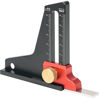 Deep Height Saw Gauge Table Saw Depth Height Gauge Aluminum Alloy Altimeter for Carpenter Woodworking Measurement Pack of 1