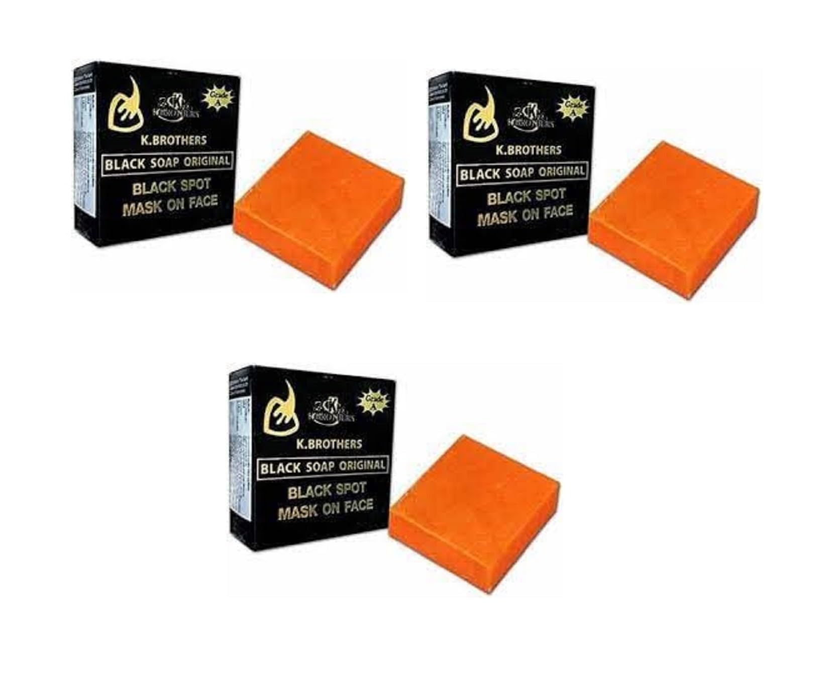 Movitronix™K Brothers Black Soap Original (50 g)- Pack of 3 - thailand product