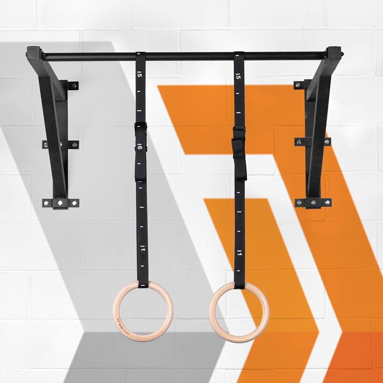 METIS Wooden Gym Rings [Pair] - Gymnastics Equipment for Calisthenics & Crossfit | Pair of Wooden Rings for Home Gym Equipment | Olympic Gymnastics Rings