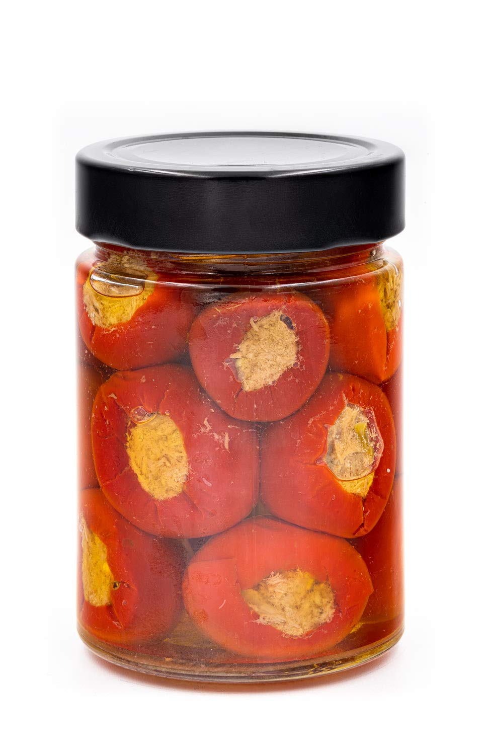 Peperoncini "Zefirino" ripieni di tonno e capperi in olio di oliva - Renna Antipasti - 6 vasetti da 300 gr