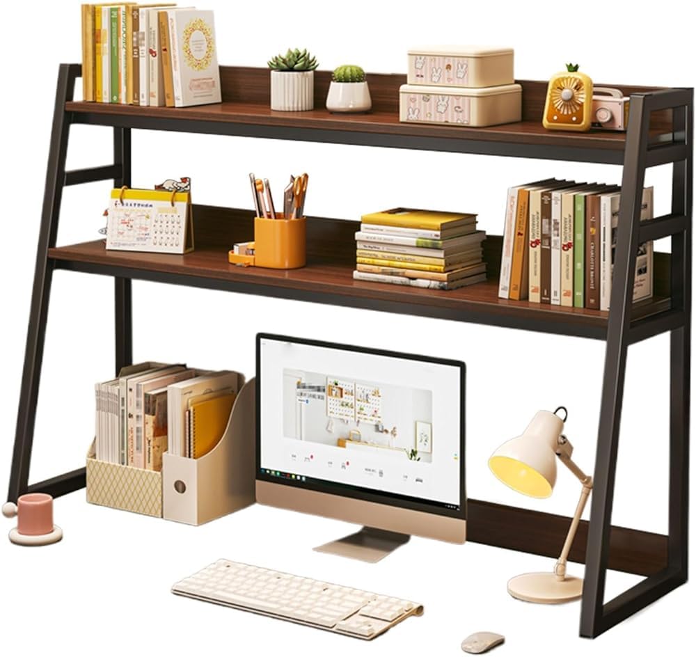 Étagère de bureau idéale pour la maison - Organisateur informatique 2 niveaux gain de place