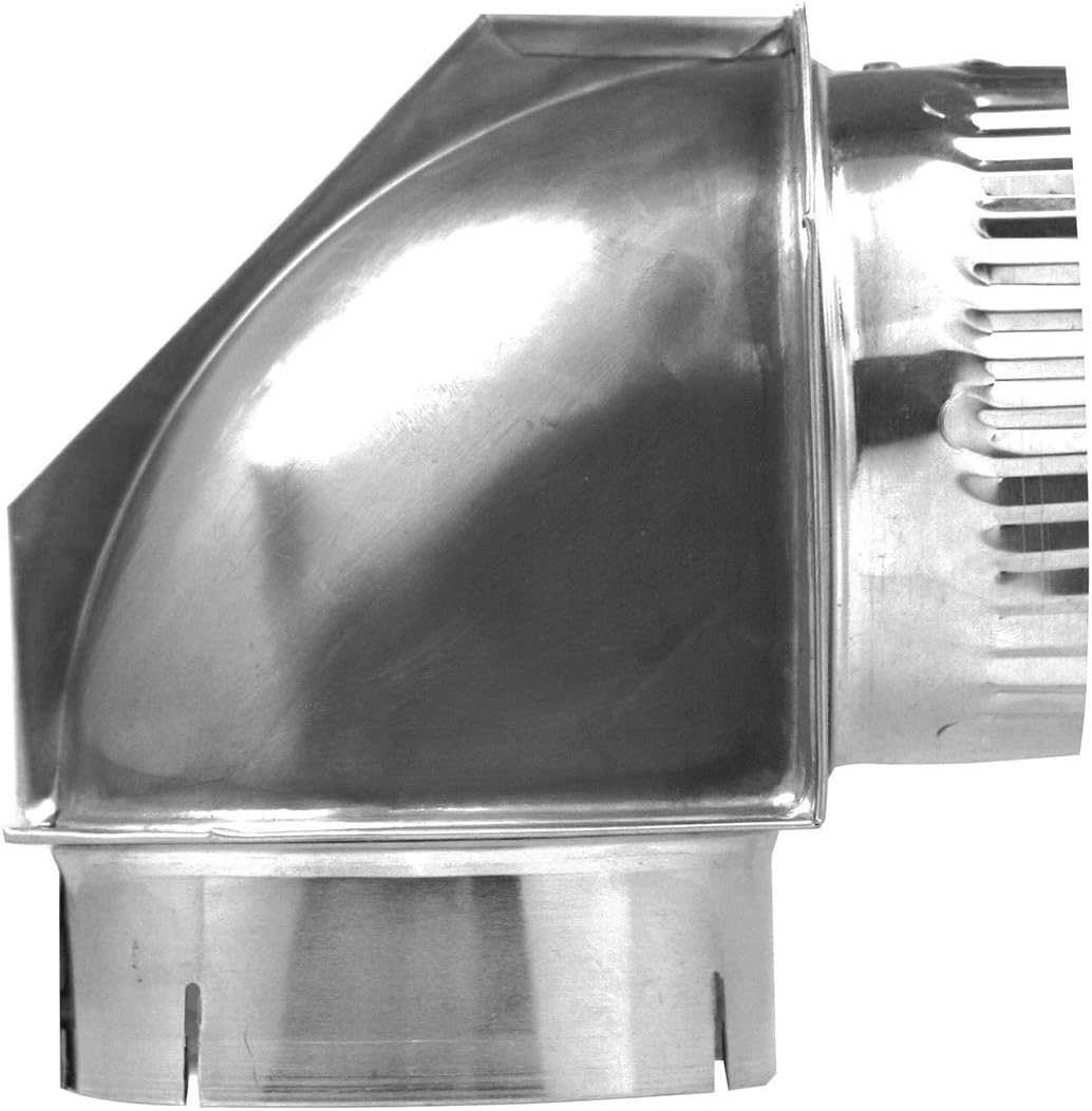Builder's Best 84018 SAF-T Metal Single Elbow Dryer Vent Duct Kit, UL Listed, 4" Diameter x 8' Length, Silver : Appliances