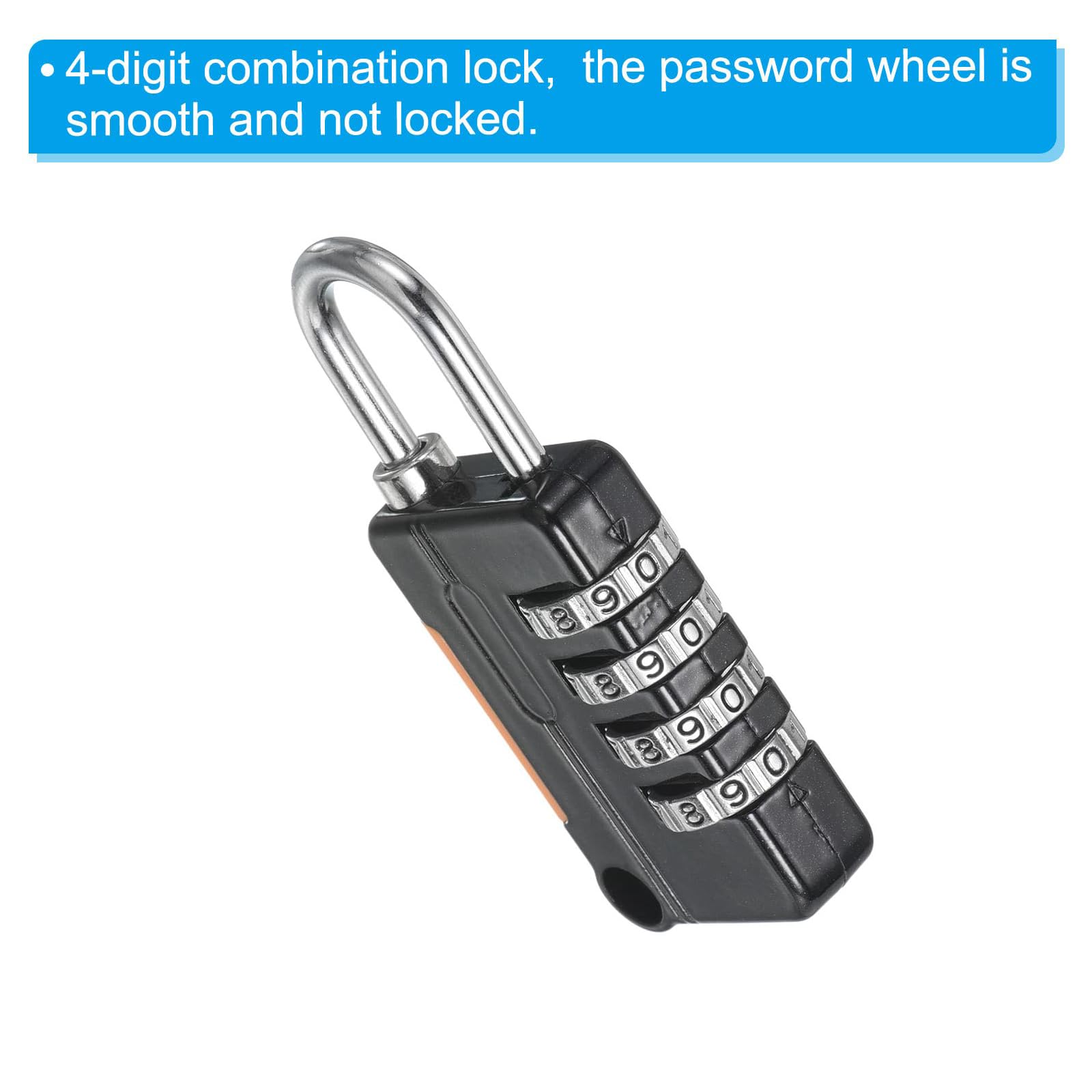 TA-VIGOR Security Steel Cable with 4 Digit Combination Lock, 3Ft Coated Safety Wire Rope Padlock with Double Loop - Image 4