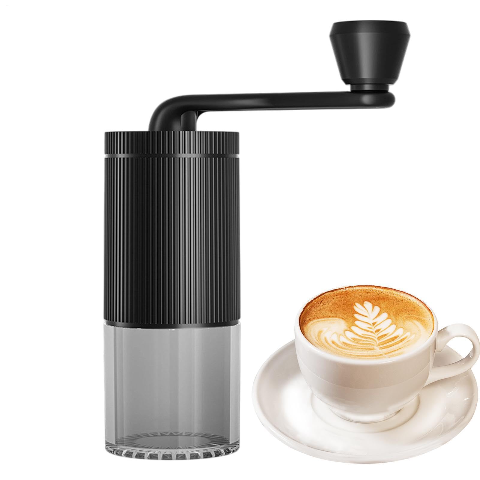Molinillo De Café Molino Manual Transparente Portátil | Molinillo con Muelas de Cerámica Para Cappuccino Latte Hogar Oficina Apartamento Camping Picnic