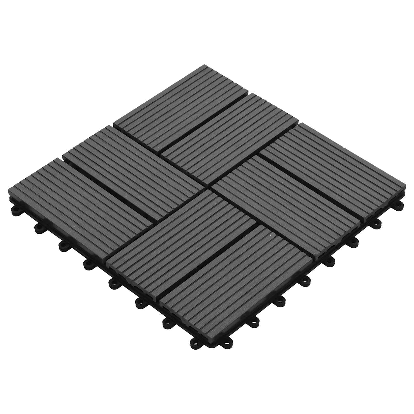 Generisch Terrassenfliese 11 STK. Grau 30 x 30 cm WPC,Haushaltsbedarf,9 kg-42046675