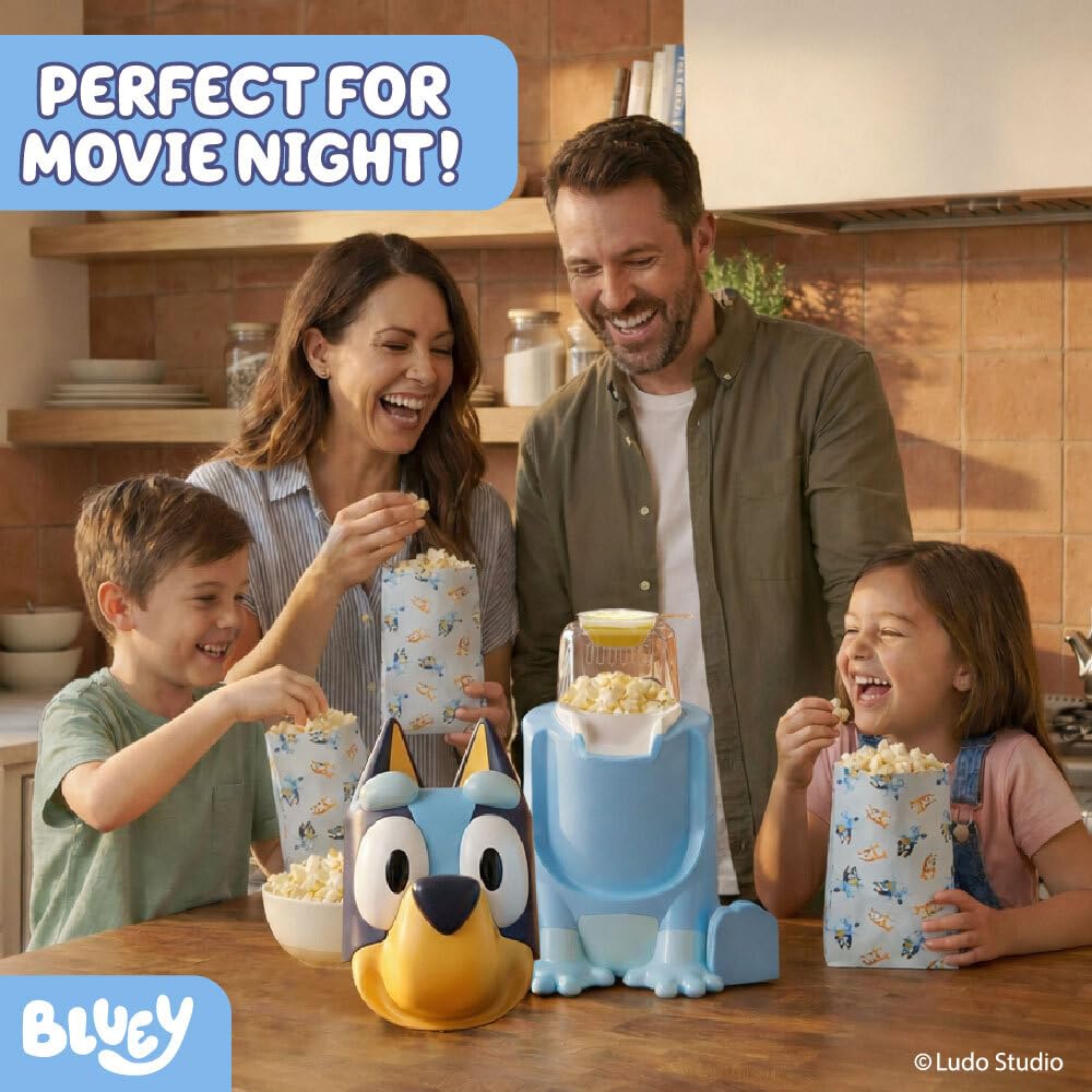 Uncanny Brands Bluey Popcorn Maker Oil-Free Electric Hot Air Popper with 12 Paper Bags - Officially Licensed product thumbnail 6