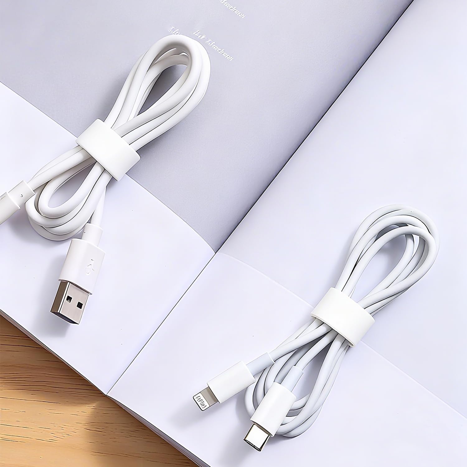 Reusable Cable Ties Roll 16.4ft, Adjustable Self-Gripping Straps for Cable Management, Wire Organizer, Cord Wraps (White)