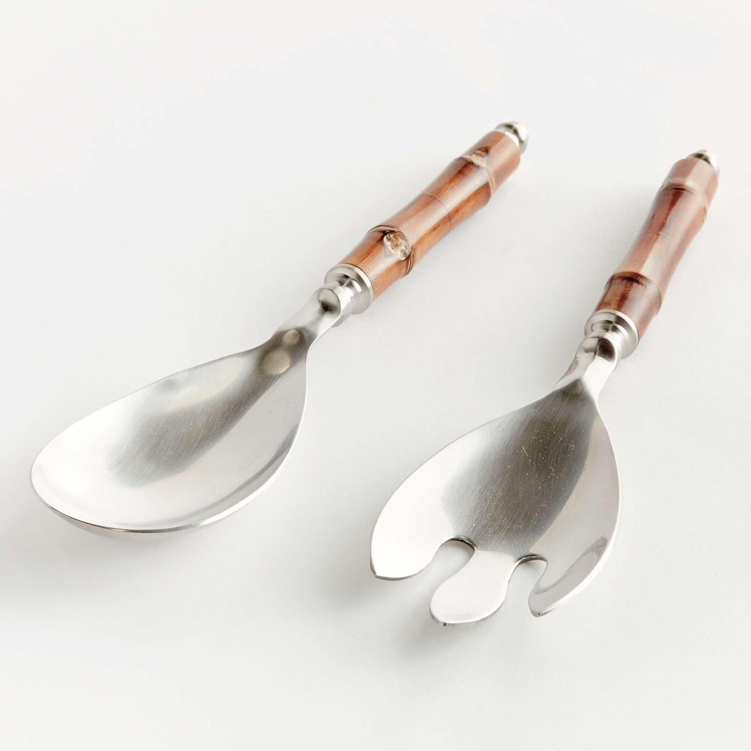 Napa Home & Garden Barclay Butera Keystone Salad Servers Set Of 2 Silver;Brown