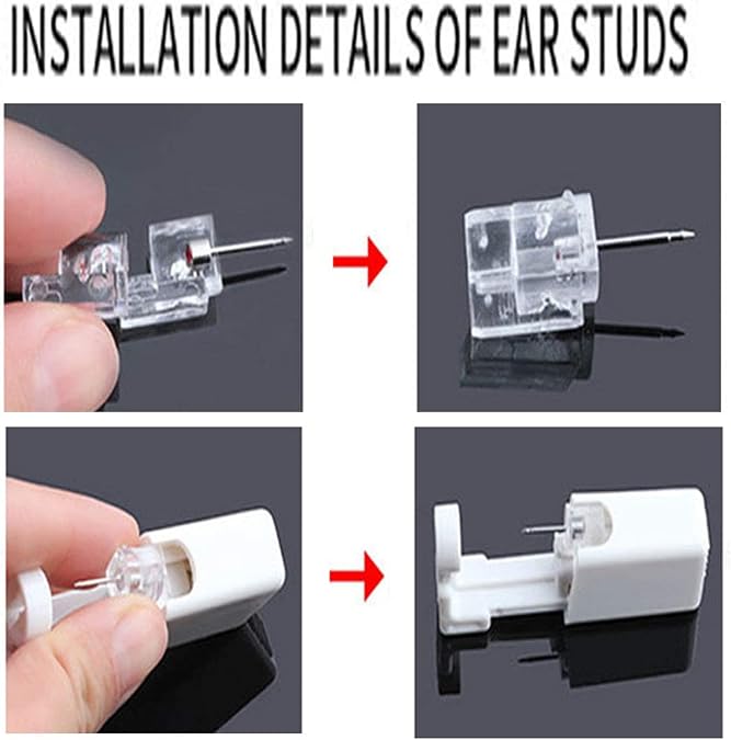 Sevenfly Self Ear Piercing Gun Disposable Self Nose Piercing Gun Kit Safety Ear Piercing Gun Kit Tool with Nose Studs 1PC