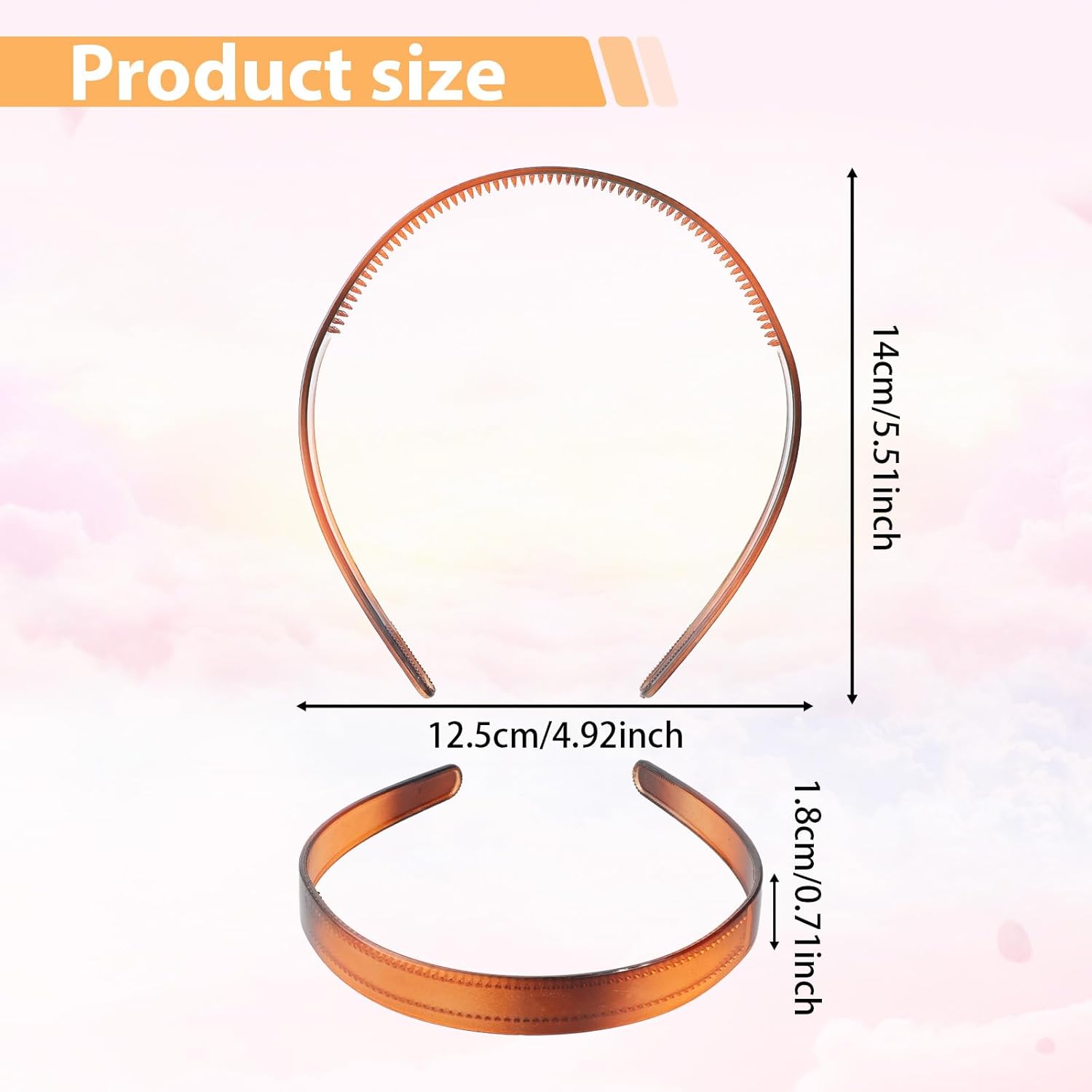 2 Pcs Plastic Headband, Waterproof Tortoise Shell Hairband With Teeth, Black Brown Plastic Headbands Headband for Women Non Slip Hair Makeup, Jewelry Accessories - Image 5