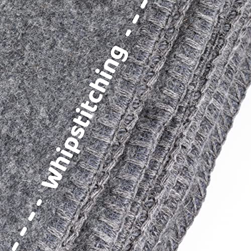 Woolly Mammoth Woolen Co. | Extra Large Merino Wool Camp Blanket | Perfect Outdoor Gear | Bedroll For Bushcraft, Camping, Trekking, Hiking, Survival, Or Throw Blanket At The Cabin (Gray), 66" X 90" #TOP4
