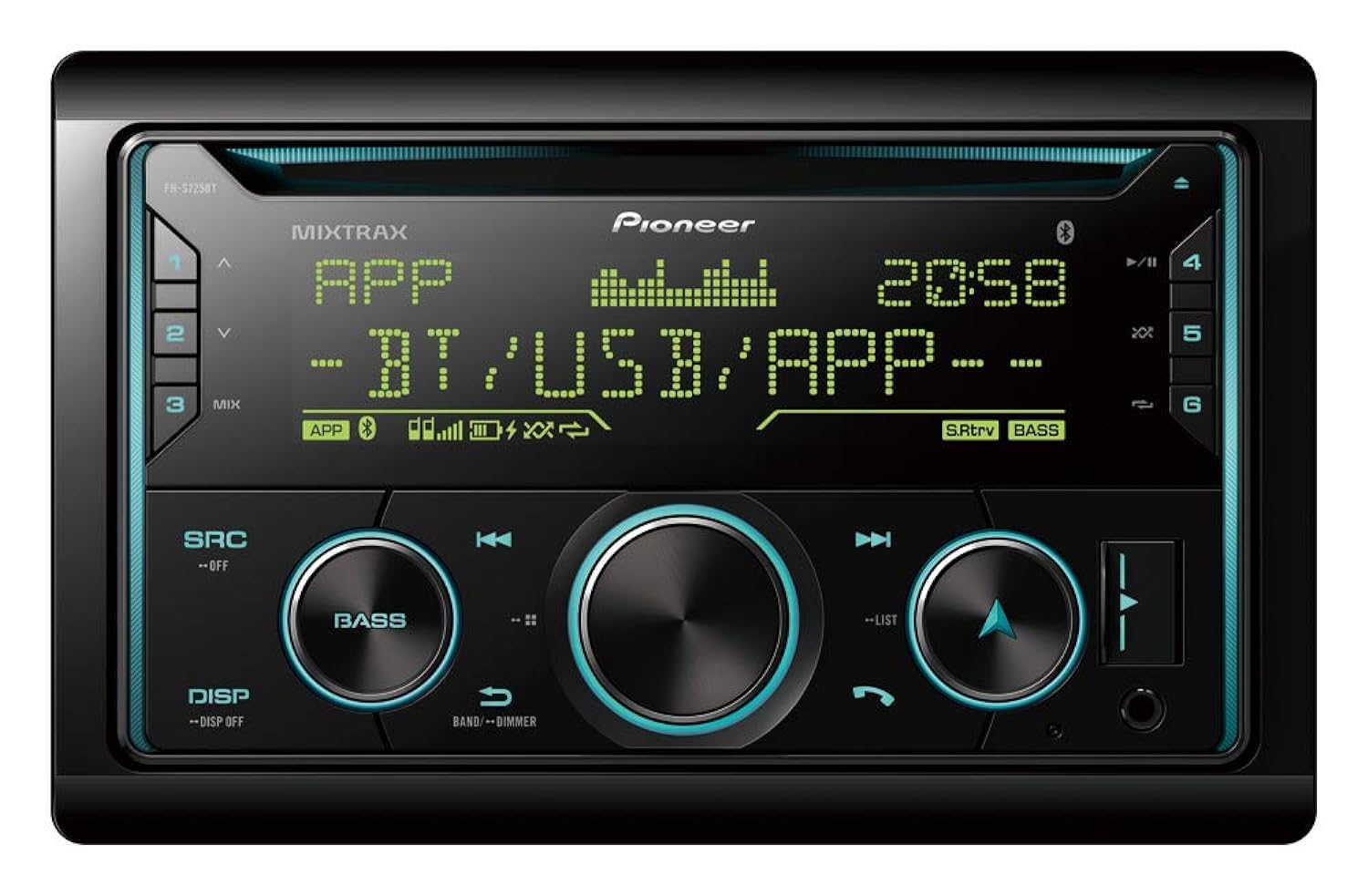FH-S725BT CD and Digital Media Receiver Pioneer Smart Sync Compatible, Dual Bluetooth, 3 RCA Pre-Outs, Direct Control for Certain Android Phones, Black