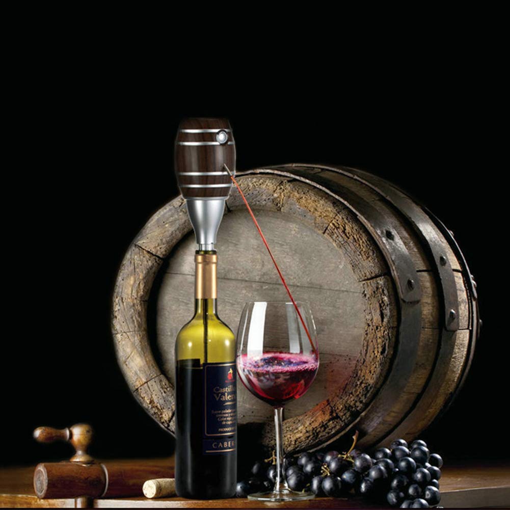 Aérateur de Carafe à vin électrique, Forme de tonneau de vin créatif, Bec verseur de vin, Distributeur de vin à Une Touche, pour Mariage/Anniversaire/fête/Noël