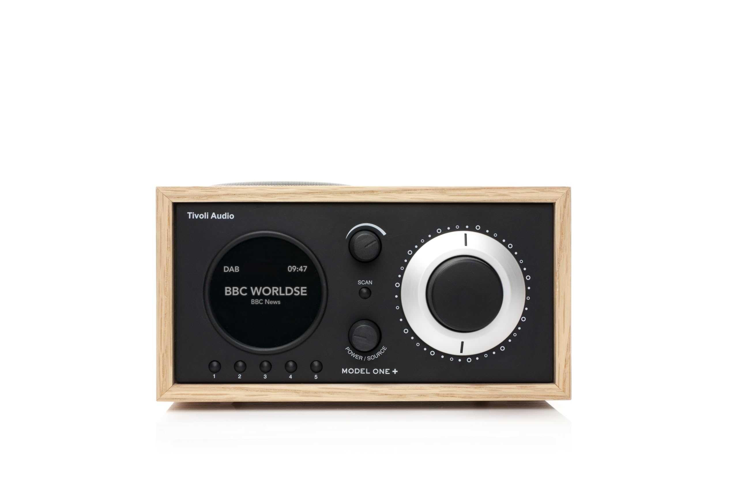 Tivoli Audio Model ONE + - Poste Radio Vintage DAB+ Bluetooth Secteur Radio Réveil Bluetooth Retro en Bois Enceinte Design Écran LED Digital - Noir