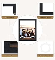 Vista 6 de ELSKER&HOME 8x10 Picture Frame Black Set of 6 - Multi Photo Frames Collage with HD Real Glass for Table Top or Wall Mount Display Black 6P