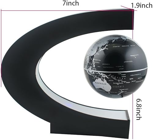 Miniatura 9 de Levitación magnética en forma de C, mapa del mundo flotante, globo giratorio misteriosamente suspendido en el aire con luces LED para