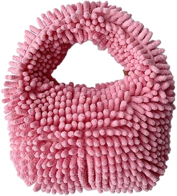 Women Tote Bag Cute Lightweight Square Handbag Fluffy Cozy Clutch Purse