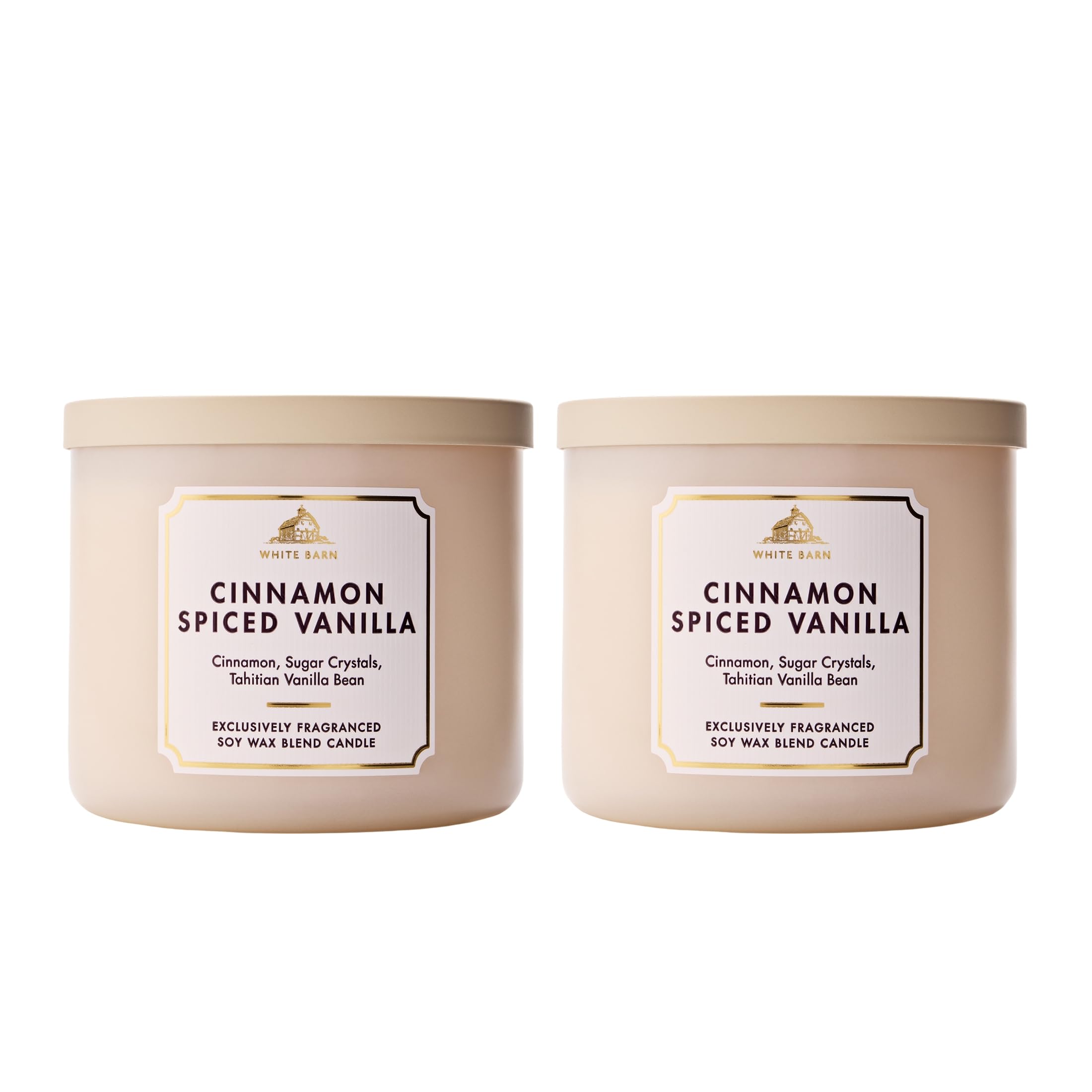 Bath &amp; Body Works 3-Wick Candle, Cinnamon Spiced Vanilla Scent, 2 Pack